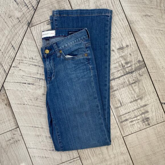 Anthro Paper Denim & Cloth Jayne Medium Mid Rise Wide Leg Flare Jeans Size 27 - Picture 5 of 9